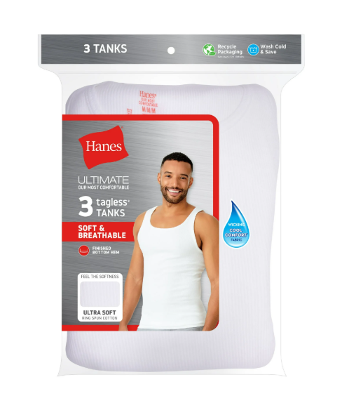 Hanes 3 pk Tank Top Undershirts