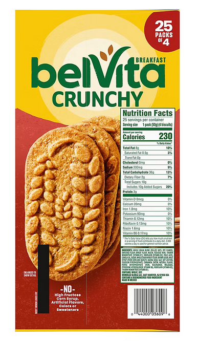 BELVITA CINNAMON BROWN SUGAR BREAKFAST BISCUITS 44oz (25 PACKS)