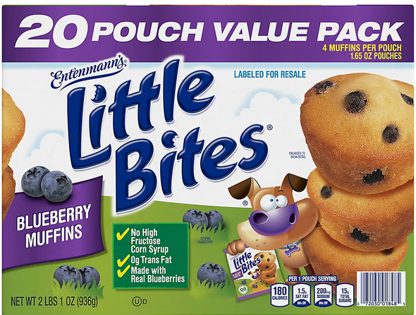 ENTENMANN LITTLE BITES BLUEBERRY MUFFINS 2lb, 20 pouches