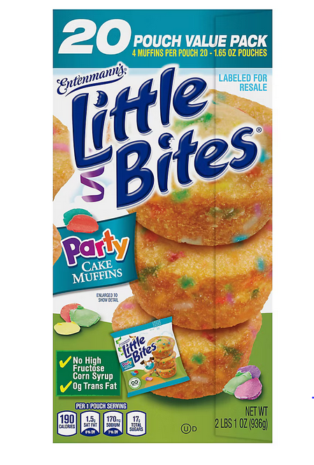 Entenmann’s Little Bites Party Cake muffins, 2lbs