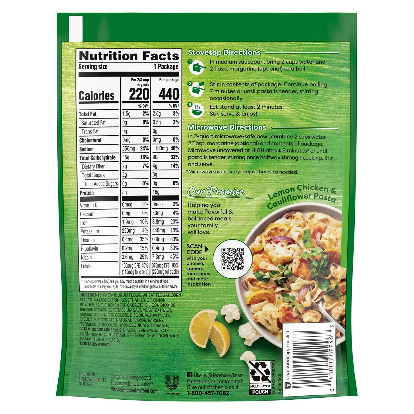 Knorr Chicken Fettuccine Pasta Sides No Artificial Flavors Cooks in 7 Minutes, 4.3 Oz Packing May Vary