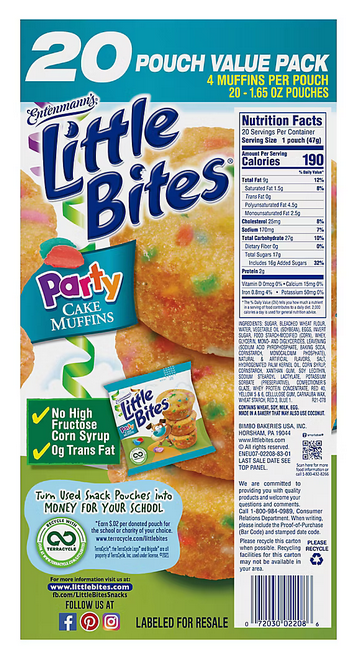 Entenmann’s Little Bites Party Cake muffins, 2lbs