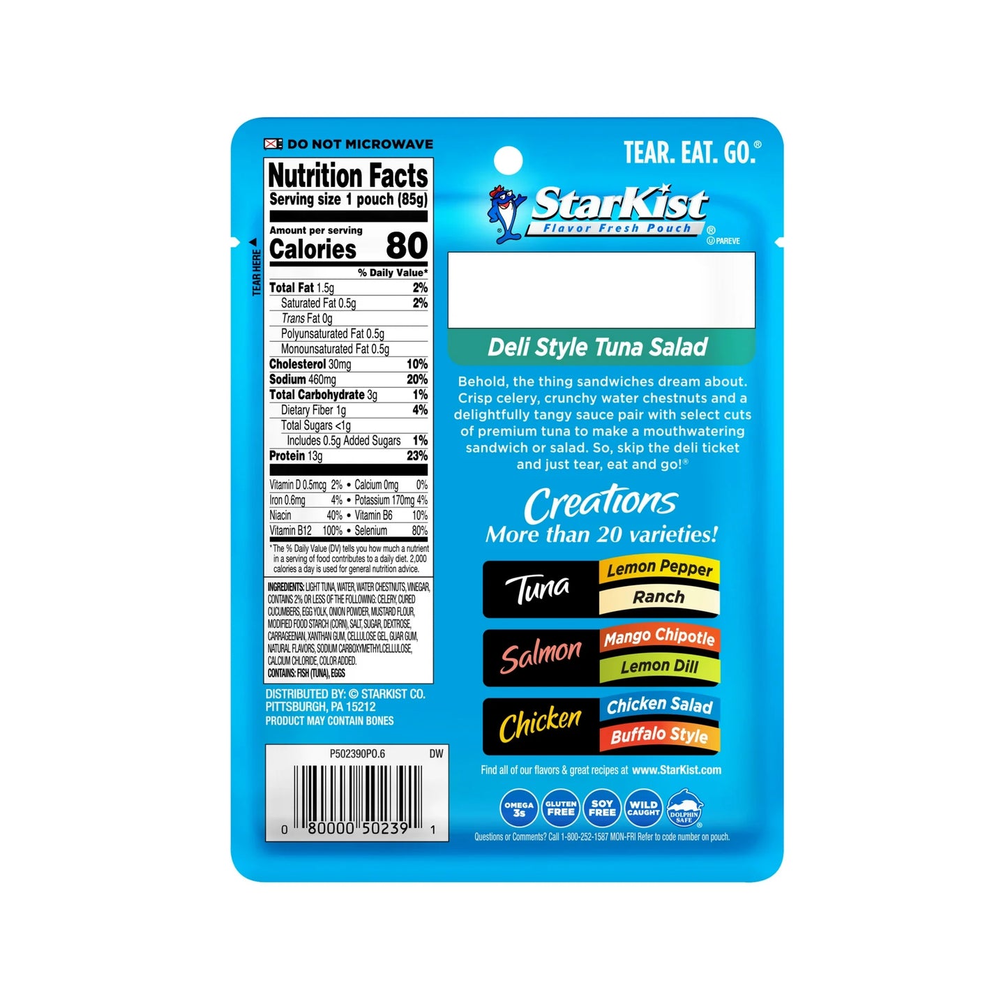 StarKist Tuna Creations, Deli Style Tuna Salad, 3 oz Pouch