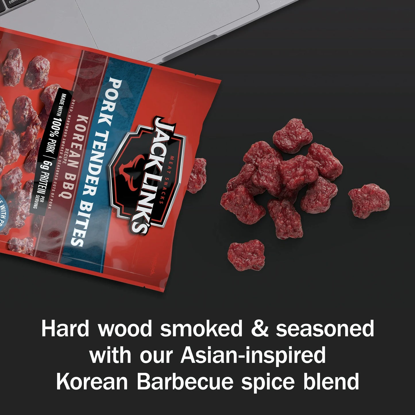 Jack Link's BBQ Pork Tender Bites Korean BBQ , 2.85oz bag, 100% Pork