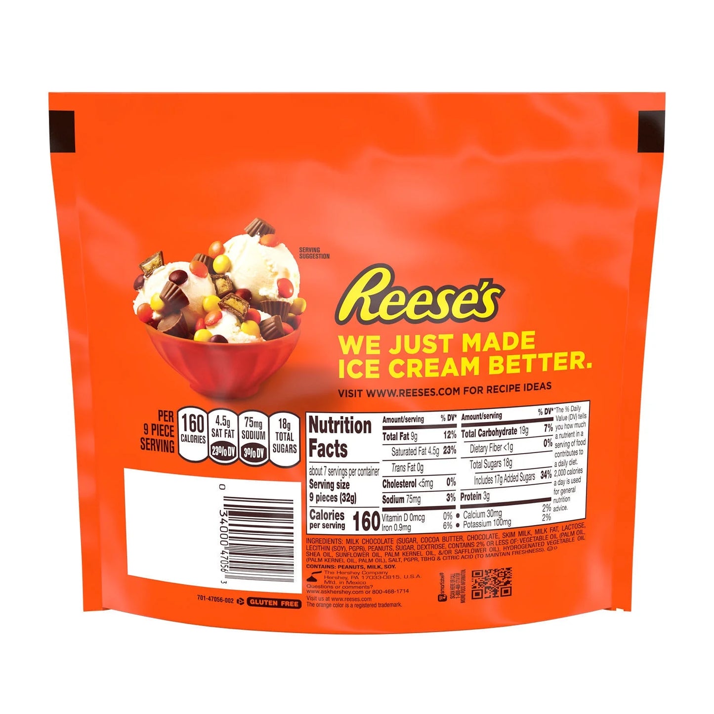 Reese's Minis Milk Chocolate Unwrapped Peanut Butter Cups Candy, Bag 7.6oz