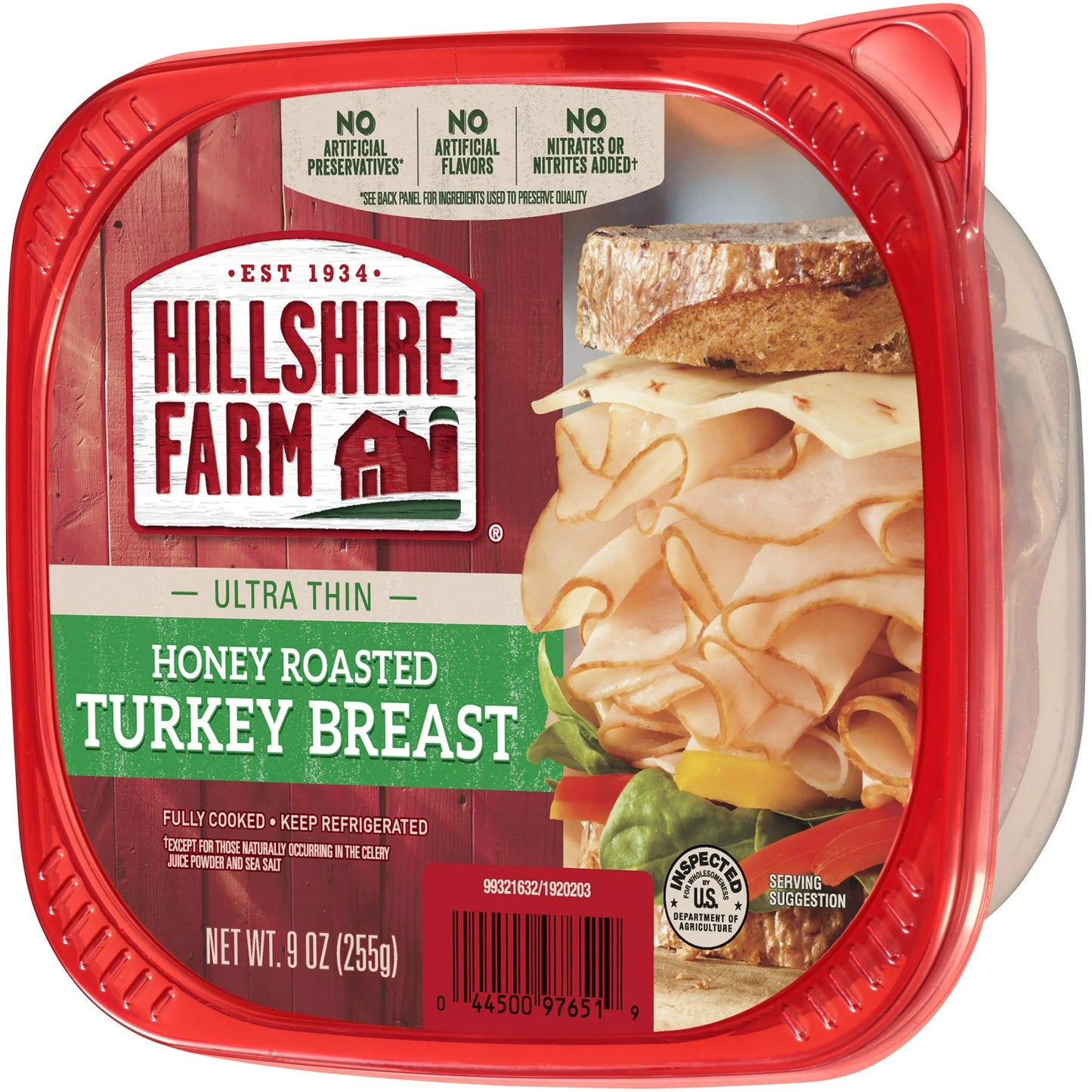 Hillshire Farm Ultra Thin Sliced Honey Roasted Turkey Breast Deli Lunch Meat, 9 oz