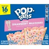 Pop-Tarts Frosted Strawberry Milkshake Toaster Pastries, Breakfast Foods, Shelf-Stable, 1 lb, 11 oz (16 Count)