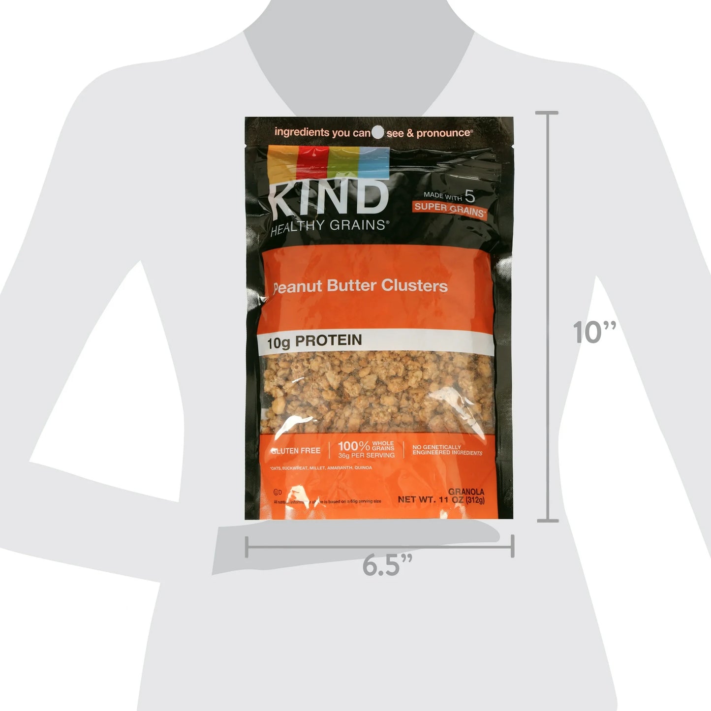 Kind Healthy Grains Peanut Butter Whole Grain Clusters, 11oz, Plastic Bag