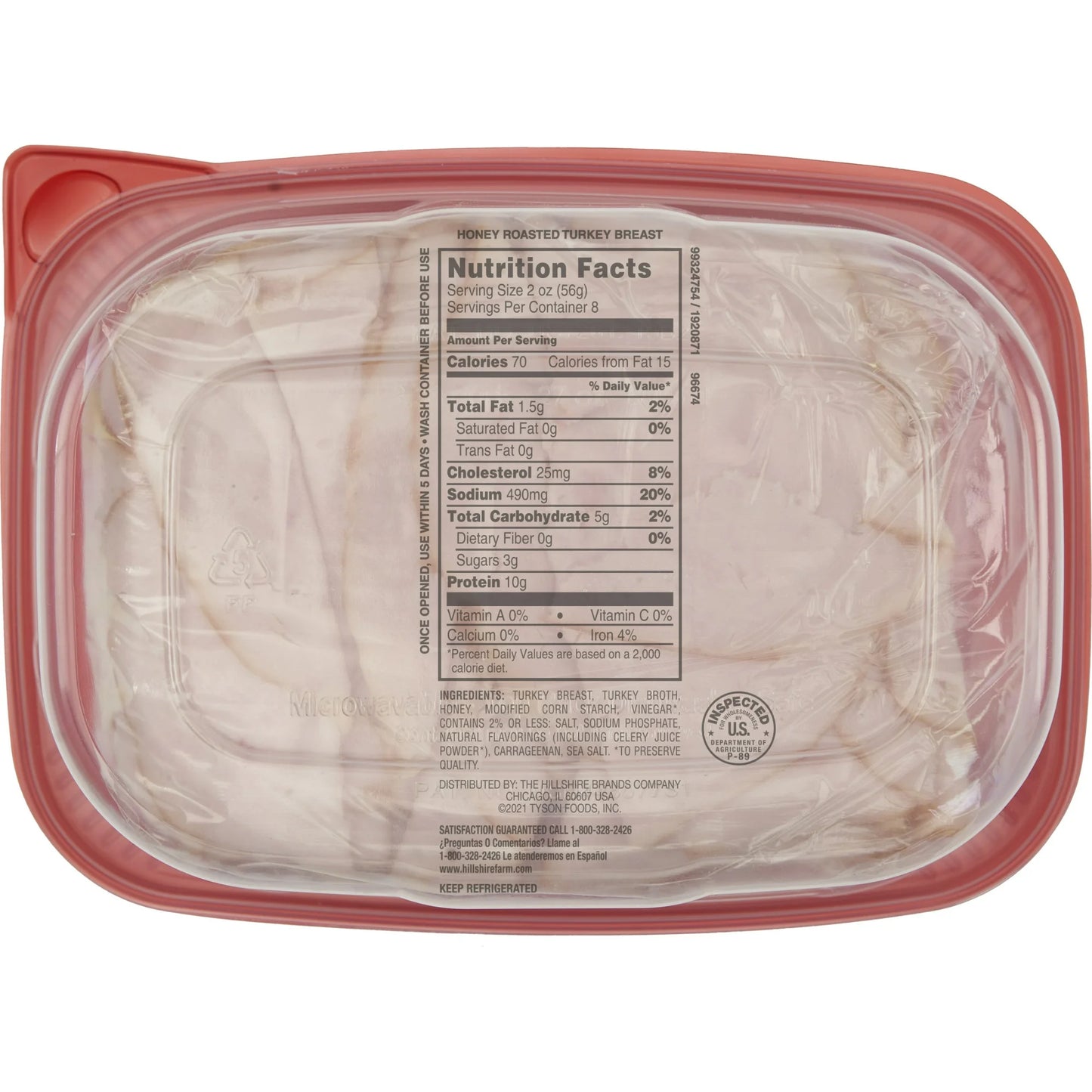 Hillshire Farm Ultra Thin Sliced Honey Roasted Turkey Breast Deli Lunch Meat, 16 oz