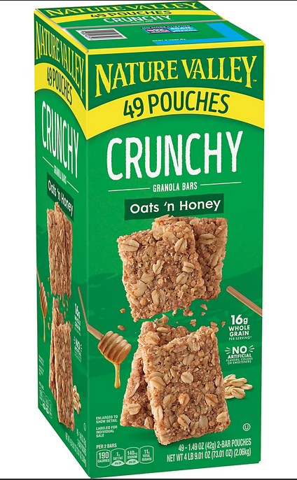 NATURE VALLEY CRUNCH 4 lbs 9 oz(49 PACKS)