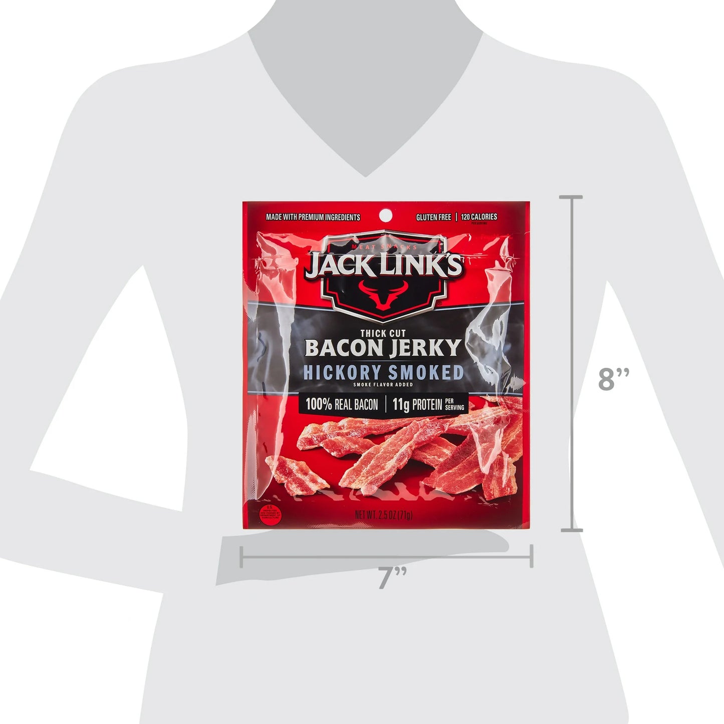 Jack Links Thick Cut Bacon Jerky, Hickory Smoked, 2.5 oz