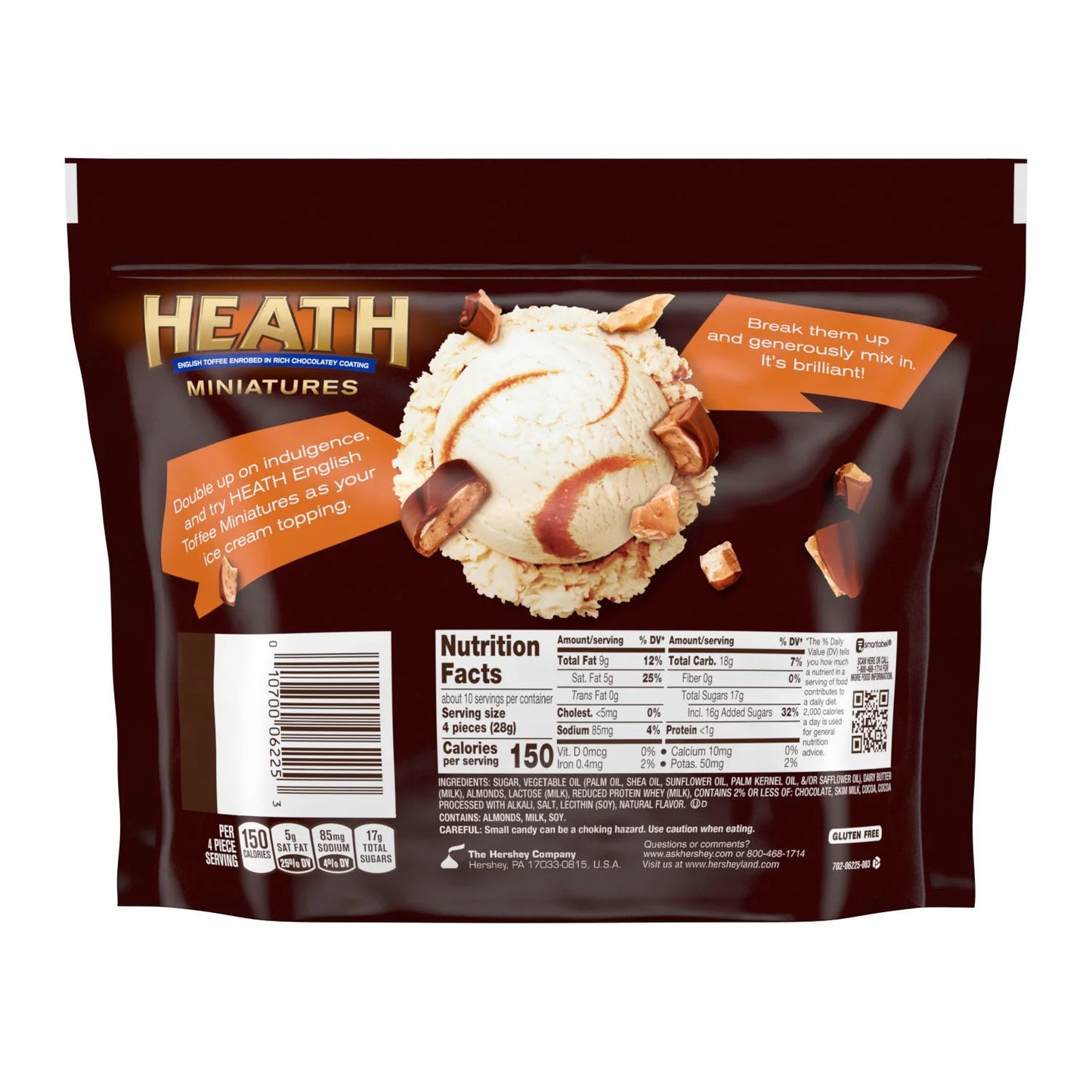 Heath Miniatures Chocolatey English Toffee Candy, Share Pack 10.2 oz