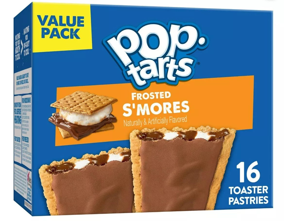 Pop-Tarts Frosted S'mores Toaster Pastries, Breakfast Foods, Shelf-Stable, 1LB 11oz (16 Count)