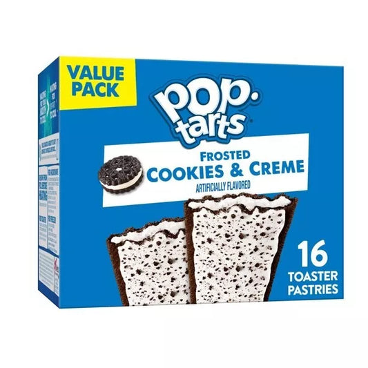 Pop-Tarts Frosted Cookies and Creme Toaster Pastries, Breakfast Foods, Shelf-Stable, 1 lb, 11 oz (16 Count)