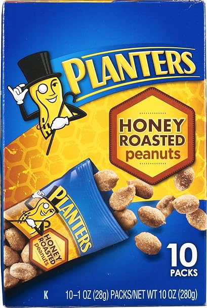 PLANTERS Honey Roasted Peanuts, 10 Ct Box, 10oz Packs