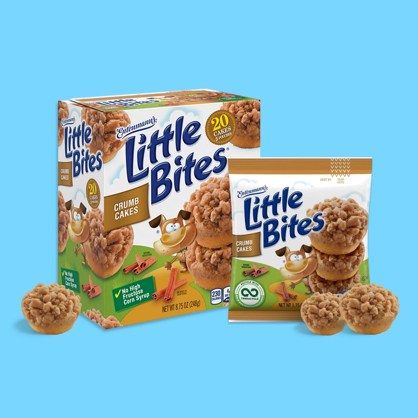 Little Bites Crumb Cake Muffins, 5 packs, Cinnamon & Brown Sugar Mini Muffins, 8.75 oz Multipack