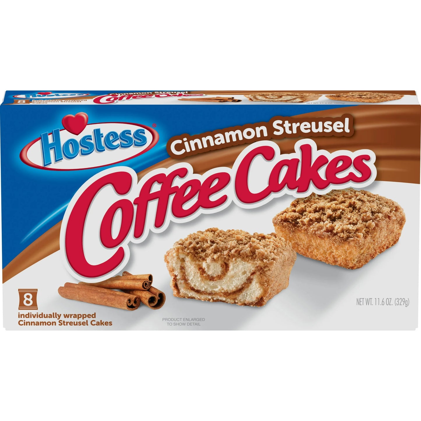 HOSTESS Cinnamon Coffee Cake, Topped with Streusel, Individually Wrapped, 8 Count, 11.6 oz