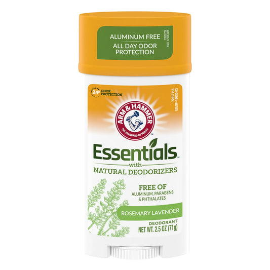 ARM & HAMMER Essentials Deodorant, Fresh Rosemary Lavender, Made with Natural Deodorizers, 2.5 oz