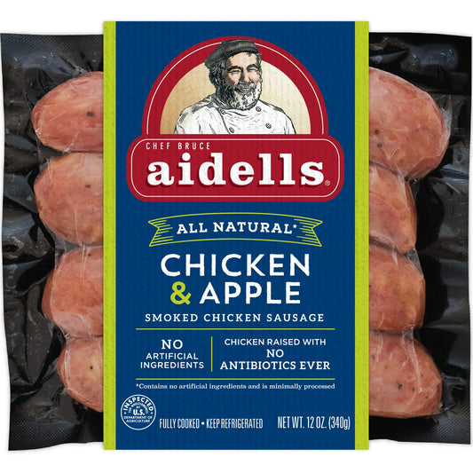 Aidells Chicken & Apple Smoked Chicken Sausage Links, 12 oz, 4 Count