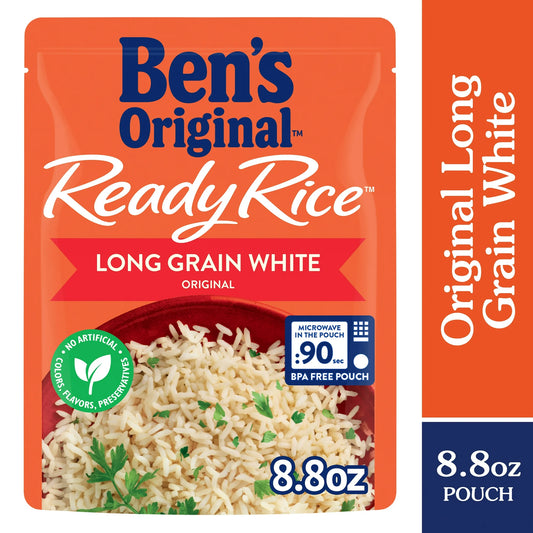 BEN'S ORIGINAL Ready Rice Original Long Grain White Rice, Easy Dinner Side, 8.8 Ounce Pouch