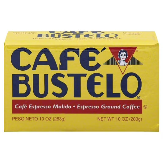 Cafe Bustelo, Espresso Style Dark Roast Ground Coffee, Vacuum-Packed 10oz. Brick