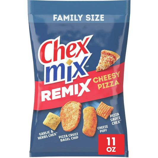 Chex Mix snack mix, Remix Cheesy Pizza, Savory Snack Bag, Family size, 11 oz