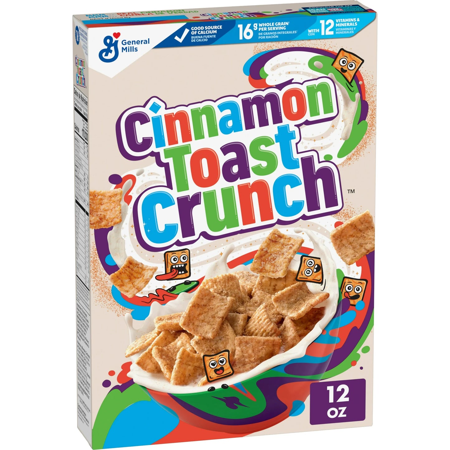 Cinnamon Toast Crunch Breakfast Cereal, Crispy Cinnamon Cereal, 12 oz Cereal Box