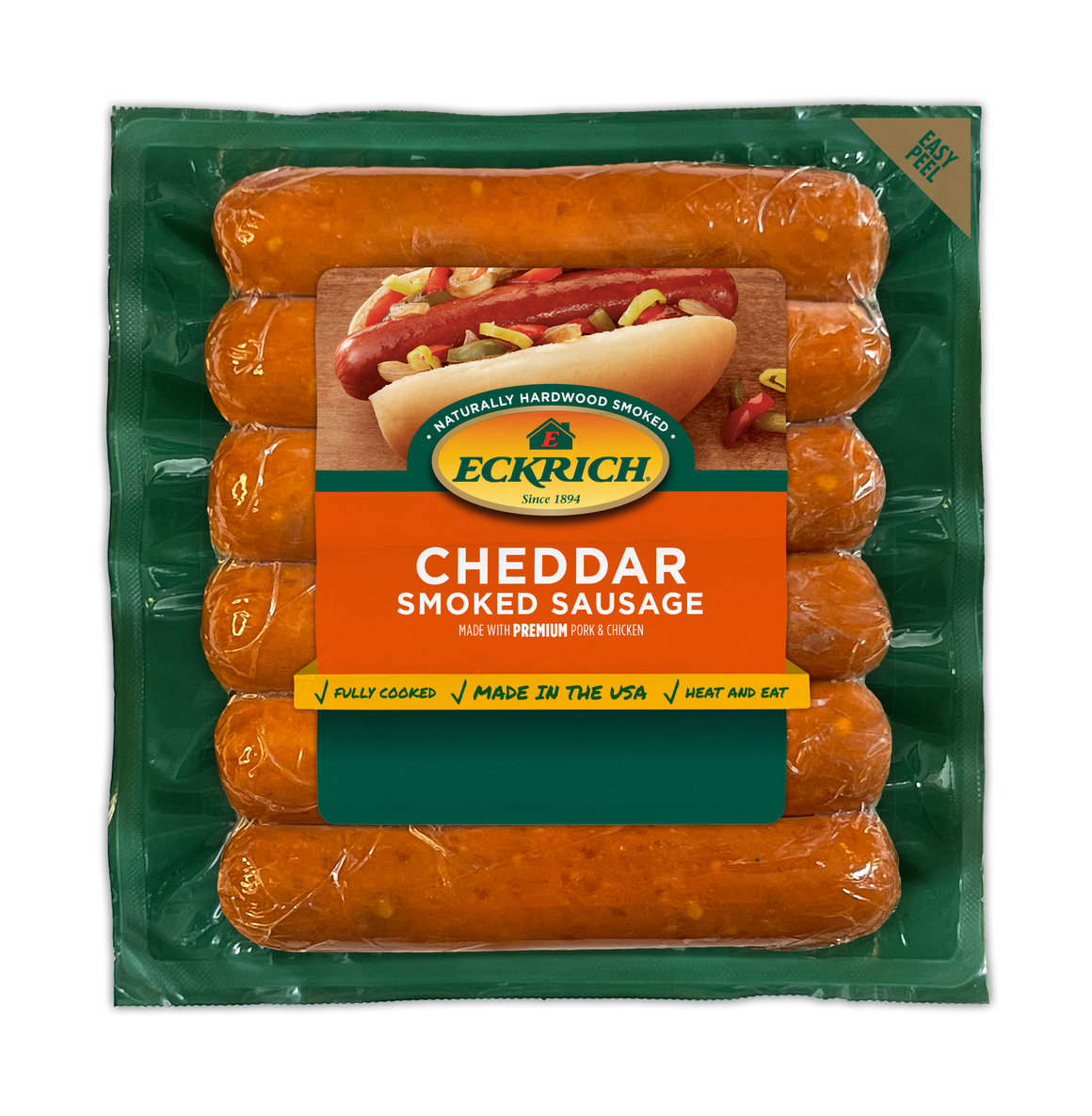 Eckrish Cheddar Smoked Sausage Links 14oz,6ct.