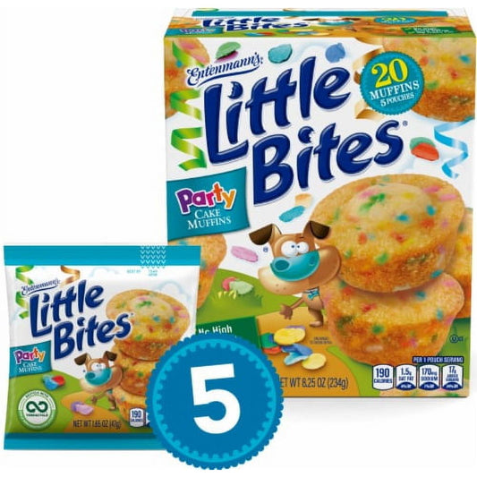 Entenmann's Little Bites Party Cake Mini Muffin Pouches - 8.25 oz, 5 packs