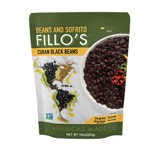 FILLO'S Cuban Black Beans Mild Spice - Single Pouch, 10 oz