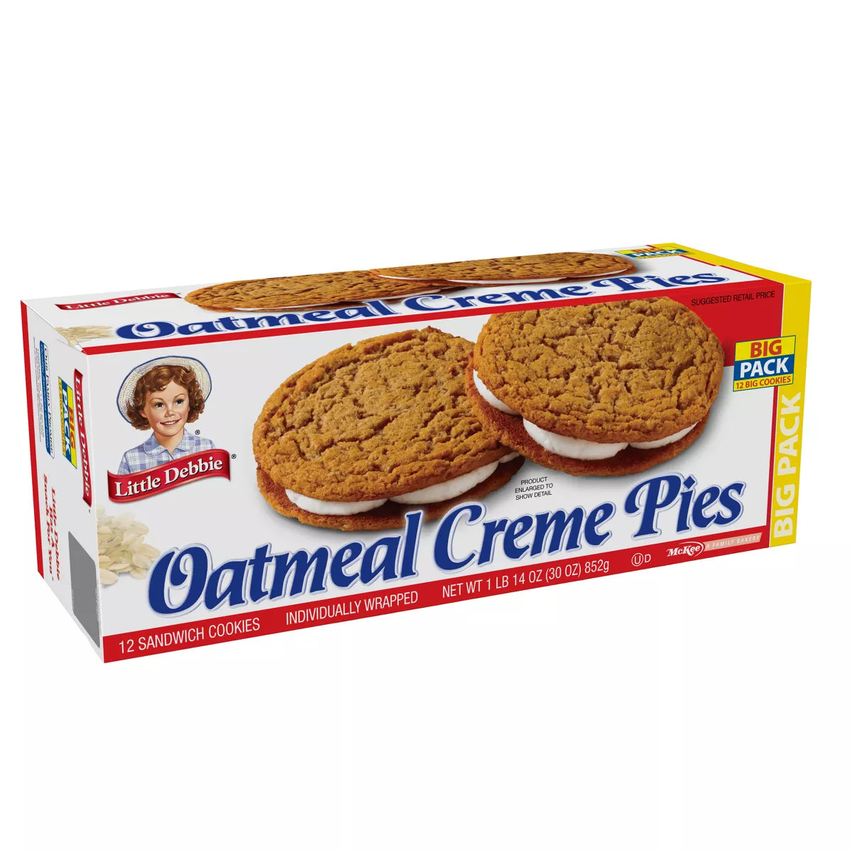 Little Debbie Family Pack Oatmeal Creme Pies, 1 lb 2 oz