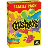 Gushers Fruit Flavored Snacks, Tropical and Strawberry Flavors, Family Pack, 20 Ct, 1 lb