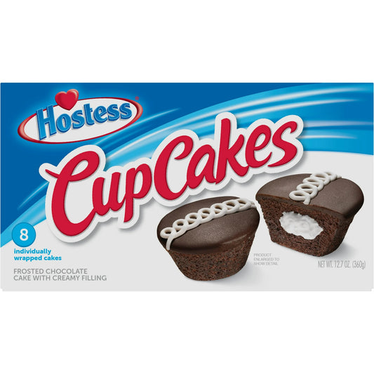 HOSTESS Chocolate Cup Cakes, Creamy, 8 count, 12.7 oz