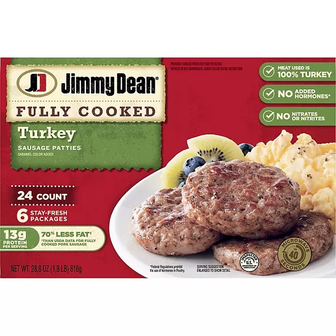 Jimmy Dean Turkey Sausage Patties, 24 ct