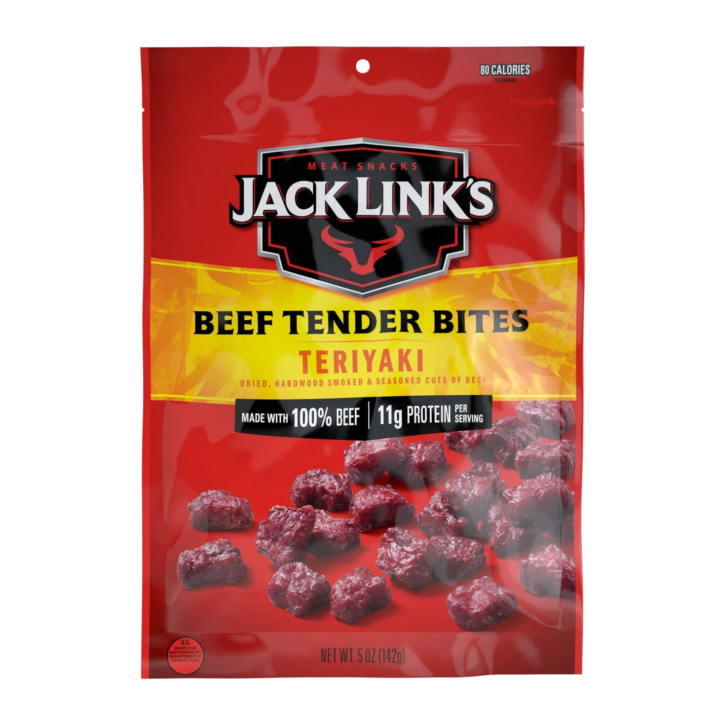 Jack Link’s Teriyaki Beef Tender Bites, 5 oz, Resealable Bag