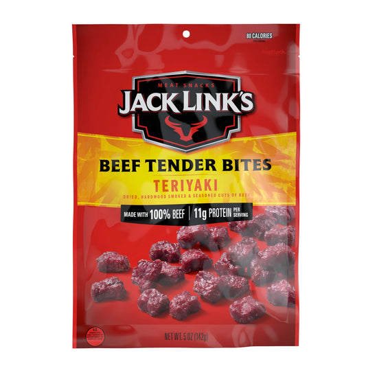 Jack Link’s Teriyaki Beef Tender Bites, 5 oz, Resealable Bag