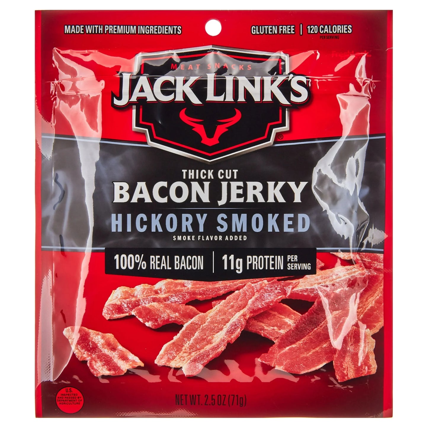 Jack Links Thick Cut Bacon Jerky, Hickory Smoked, 2.5 oz