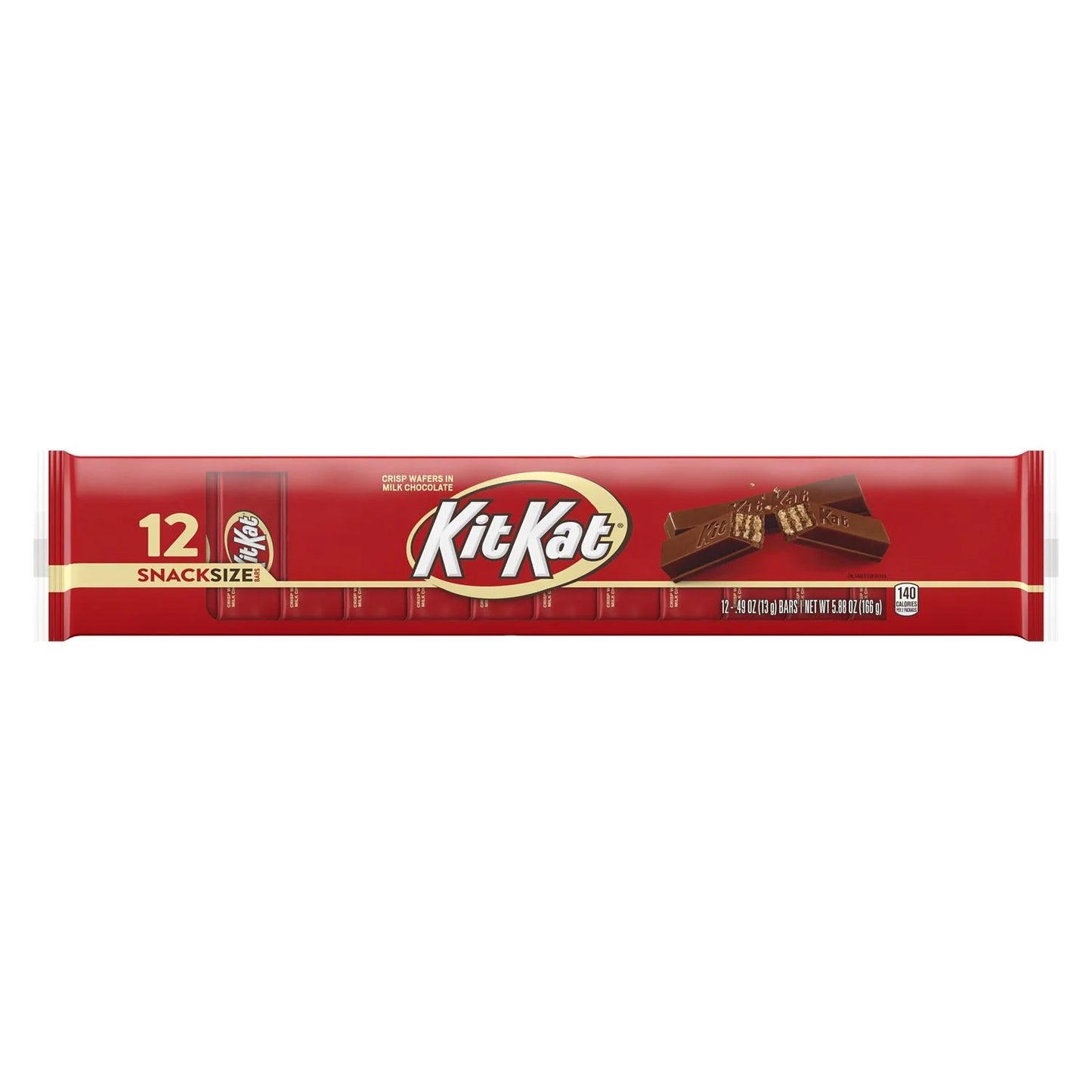 Kit Kat Milk Chocolate Wafer Snack Size Candy, Bars 0.49 oz, 12 Count