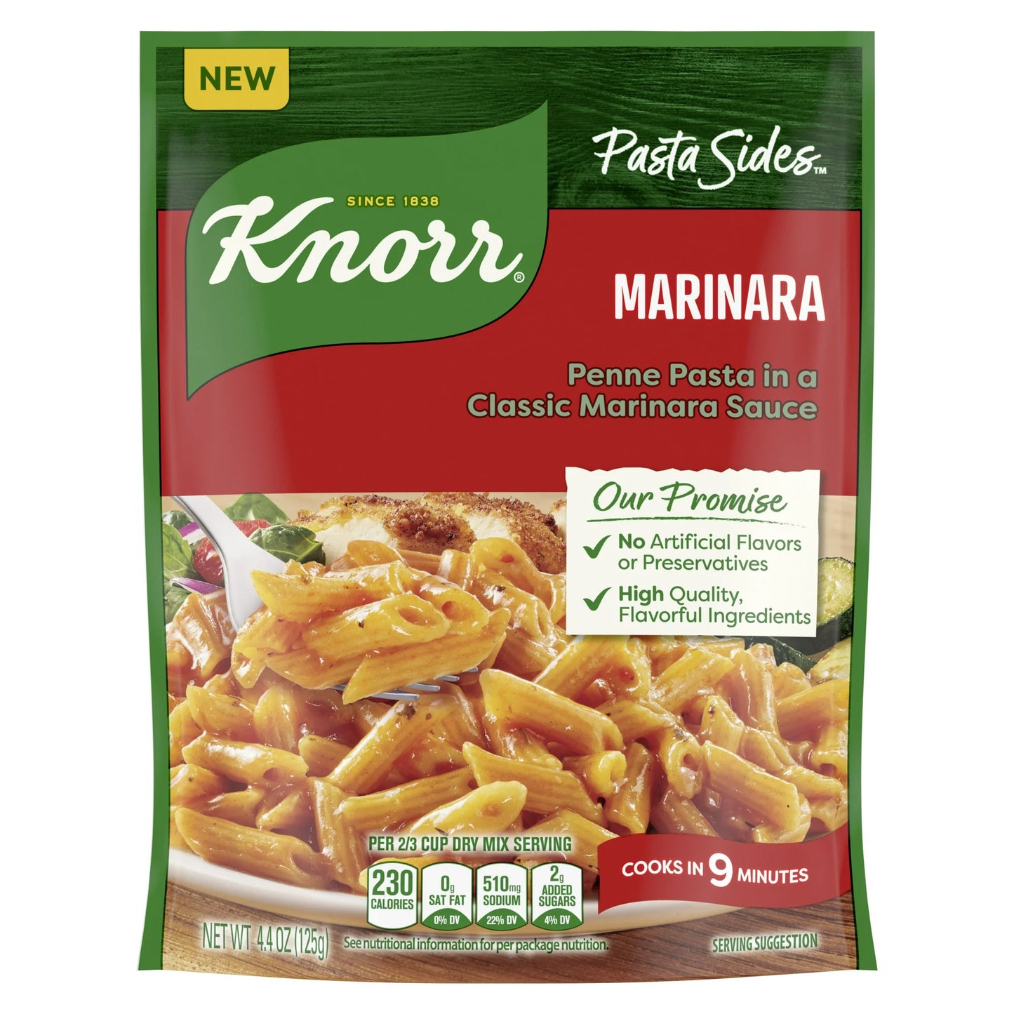 Knorr No Artificial Flavors Marinara Pasta Sides, 4.4 oz Regular Pouch