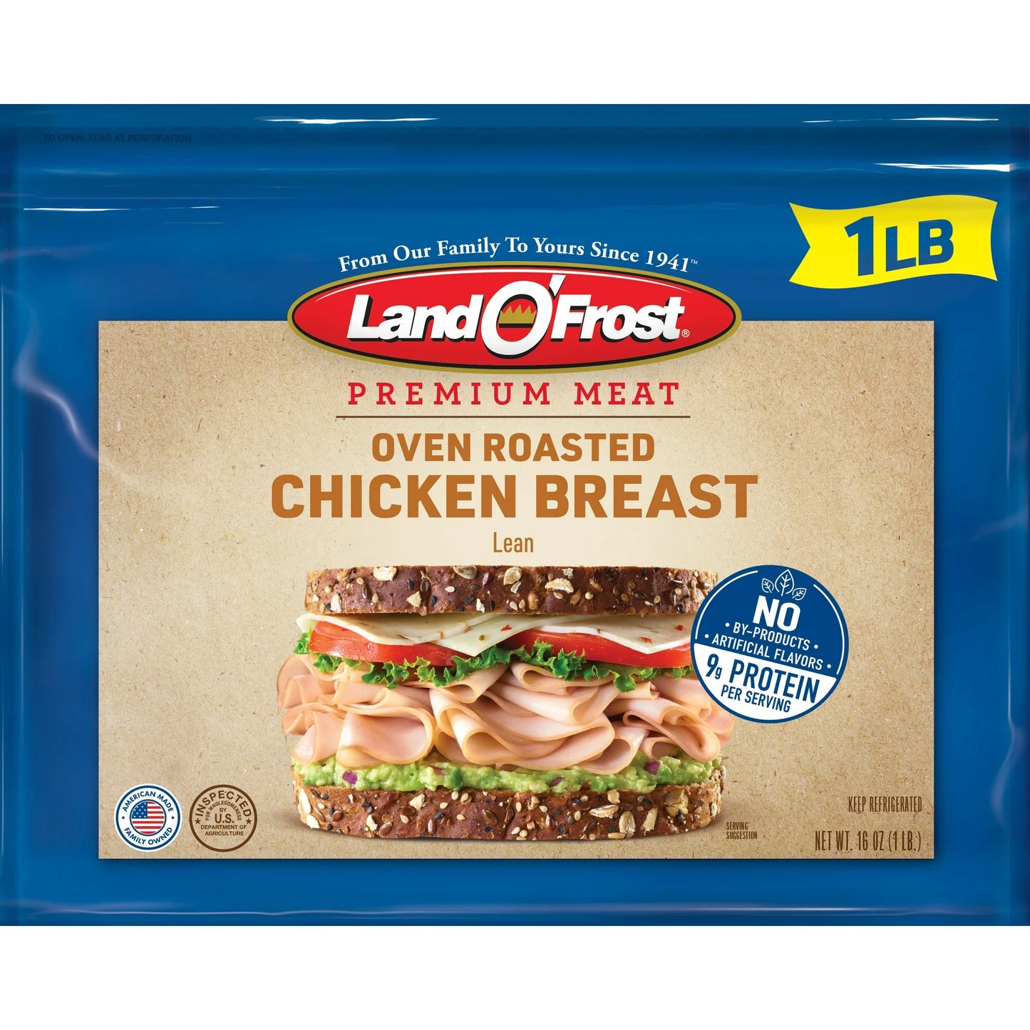 Land O'Frost Premium Meat Oven Roasted Chicken Breast 1 lb