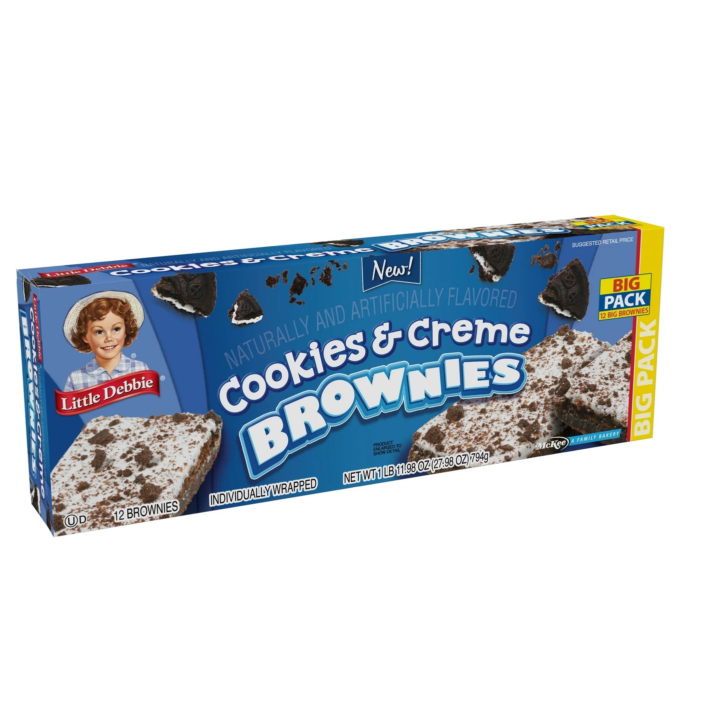 Little Debbie Big Pack Cookies & Creme Brownies 1lb 12oz, 12 count