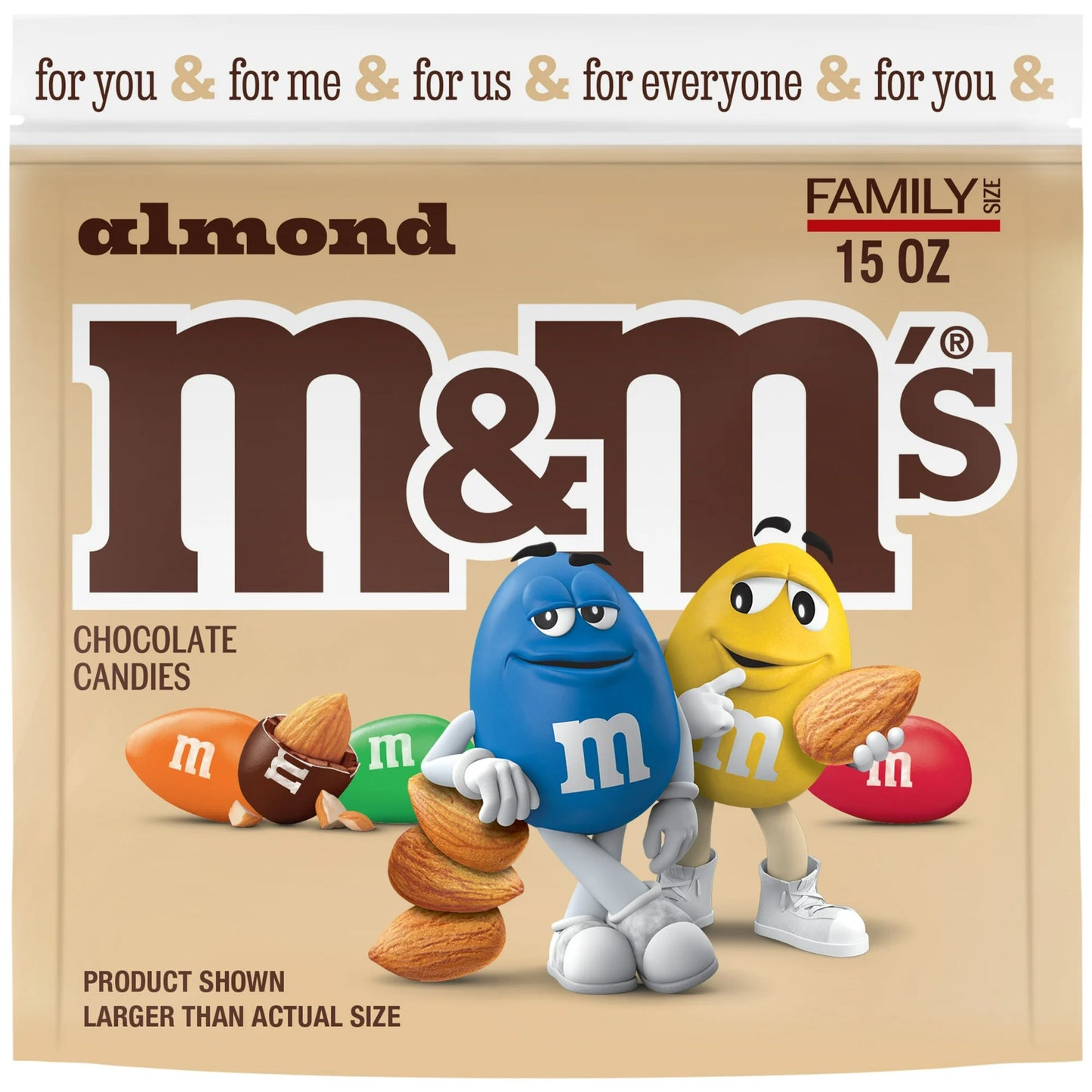 M&M's Almond Milk Chocolate Candy Family Size - 15 oz Bag