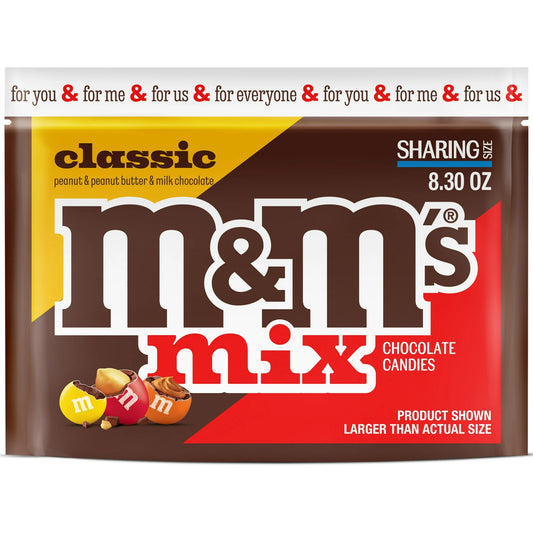 M&M's Classic Mix Chocolate Candy, Sharing Size - 8.3 oz Bag