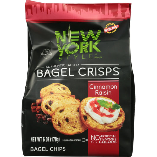 New York Style Cinnamon Raisin Bagel Crisps, 6oz Bag