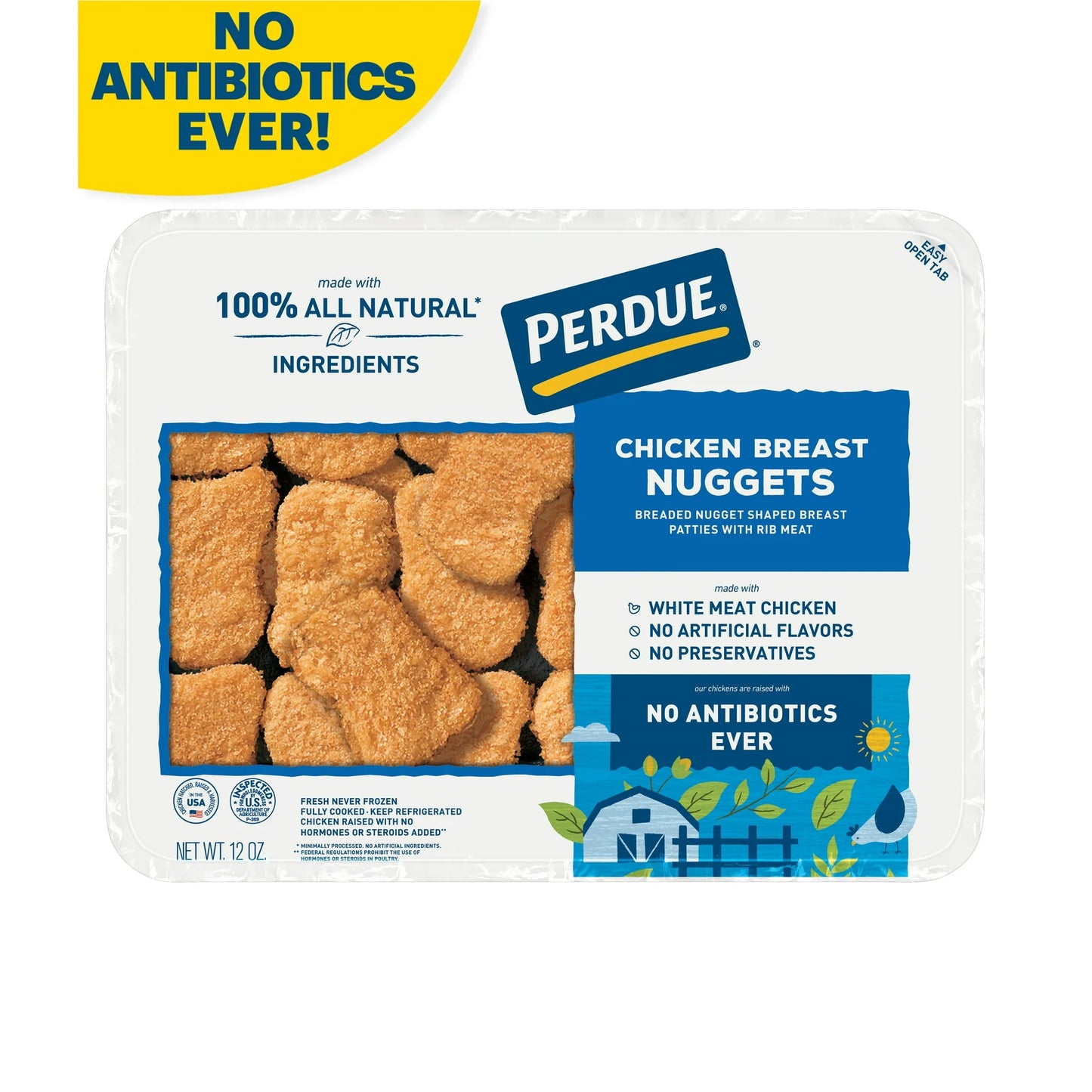 PERDUE Refrigerated Breaded Chicken Breast Nugget Pieces, 12 oz. Tray