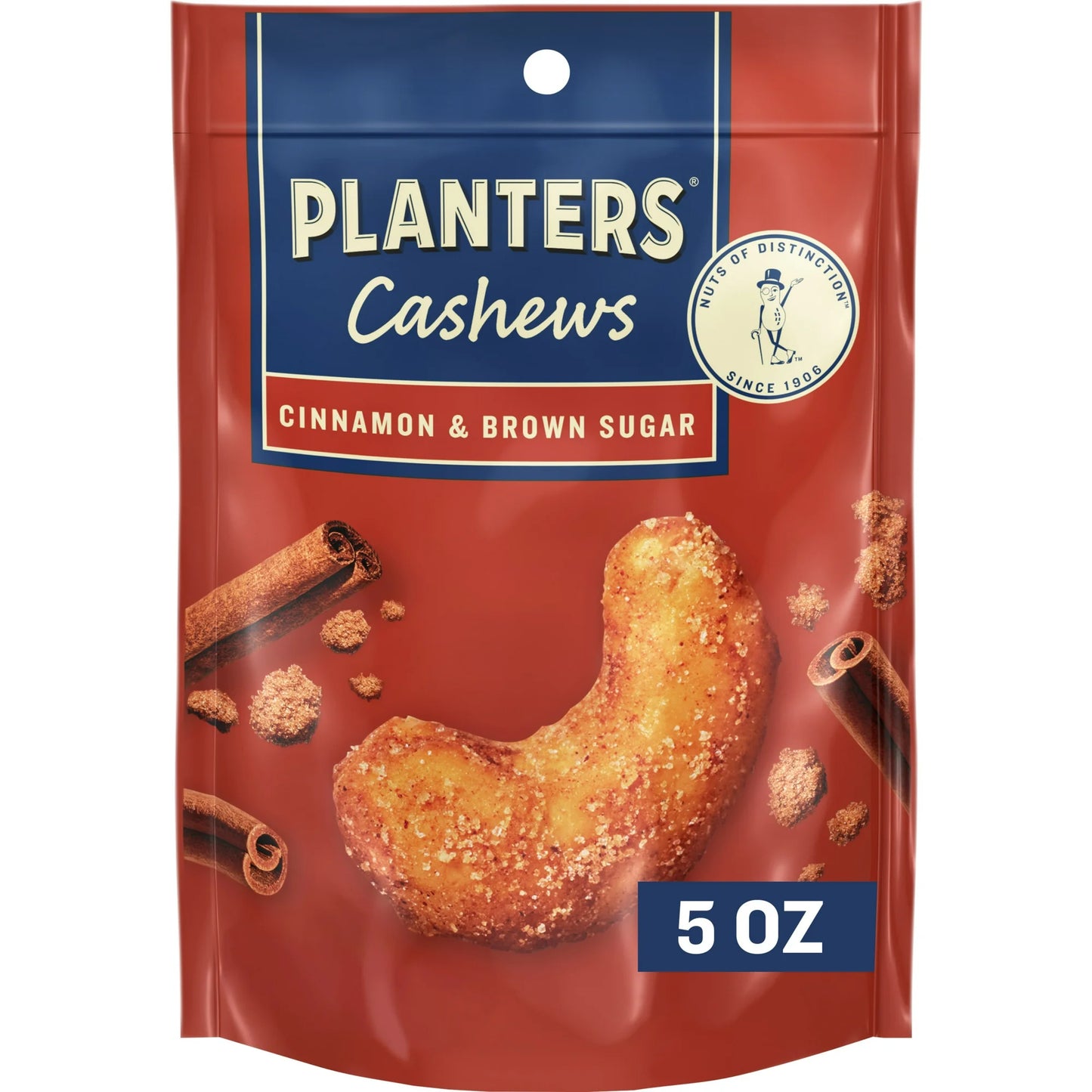 PLANTERS Cashews Cinnamon & Brown Sugar, Party Snacks, 5 oz Bag