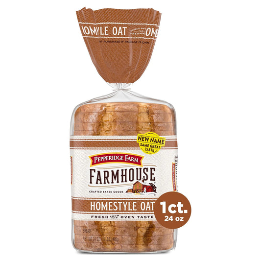 Pepperidge Farm Farmhouse Homestyle Oat Bread, 24 oz Loaf