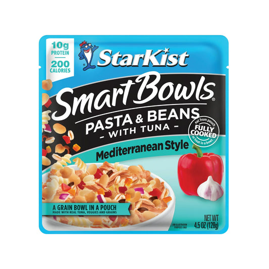 StarKist Smart Bowls with Tuna, Pasta and Beans, Mediterranean, 4.5 oz Pouch