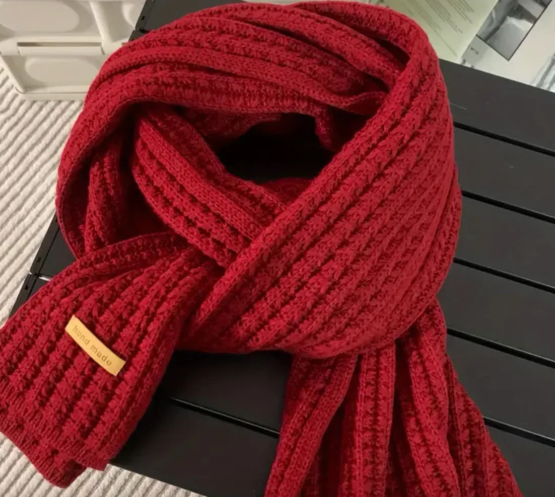 Solid Color Winter Knitted Scarves