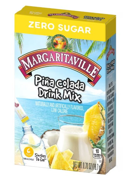 Margaritaville Pina Colada Sugar-Free Singles To Go Drink Mix, 0.70oz 6 ct.